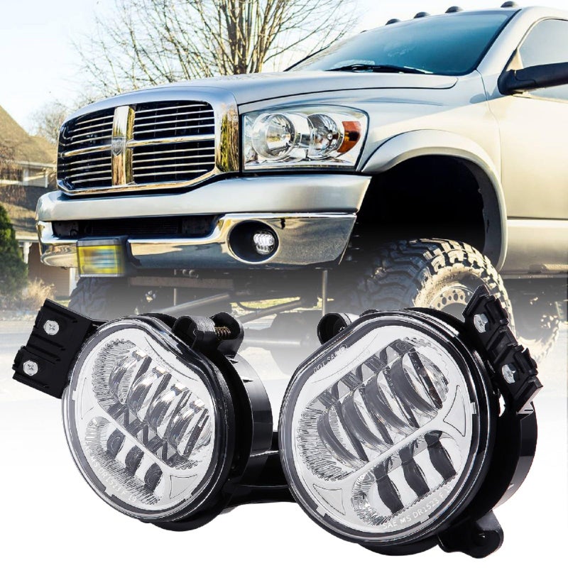 BICYACO New Version LED Fog Light Compatible with Dodge Ram 1500 2002-2008 Dodge Ram 2500/3500 Pickup Truck 2003 2004 2005 2006 2007 2008 2009-1 Pair Chrome - Image 1